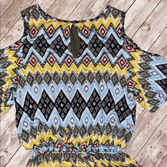 Ann Taylor LOFT Aztec Tribal Cold Shoulder Dress - Picture 4 of 7